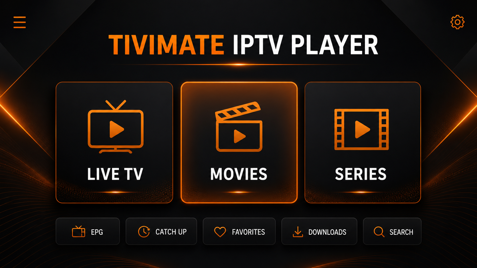TiviMate 5.1.7 ORBIT TV home screen